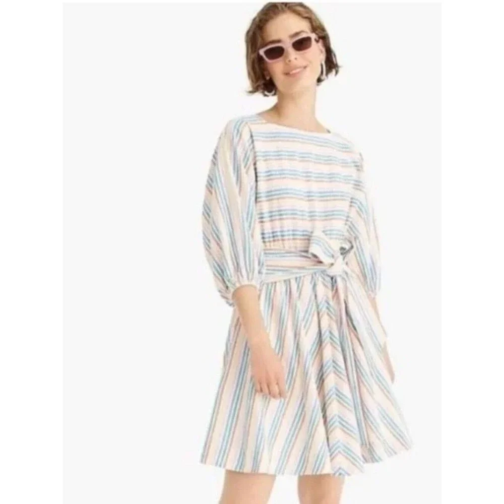 J. Crew Rainbow Seersucker Dress, XS